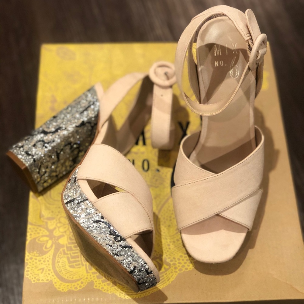 Faux suede platform sandal